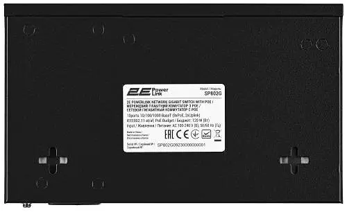 Комутатор 2E PowerLink SP802G Black некерований 8xGE PoE 10/100/1000M 2xGE Uplink 10/100/1000M 120 Вт автовизначення полярності (2E-SP802G-2) - фото 3