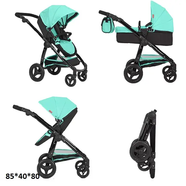 Коляска для ляльки 2в1 CARRELLO ULTRA 9696 GREEN з сумкою - фото 2