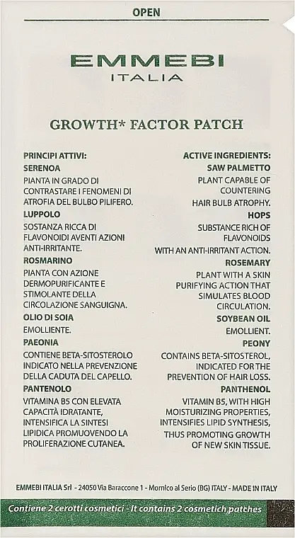 Патчі для волосся Emmebi Italia Natural Solution Growth Factor Patch 30 шт. - фото 2
