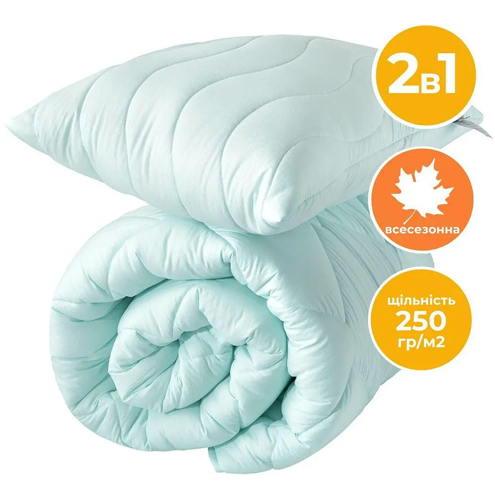 Набір Ideia Tropical ковдра 140х210 + подушка 50х70 всесезонний м'ята 8-32432*002 - фото 2