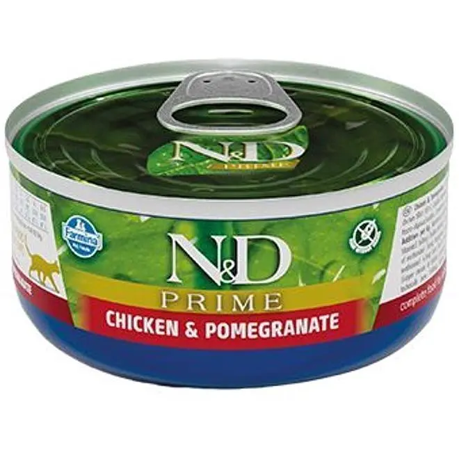 Вологий корм для котів Farmina N&D Grain Free Prime Chicken&Pomegranate Adult, курка та гранат, 70 г - фото 2