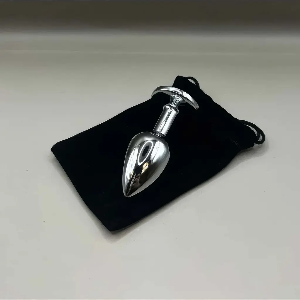 Сталева анальна пробка Buttplug з кристалом 6,4x2,3 см Сріблястий - фото 4