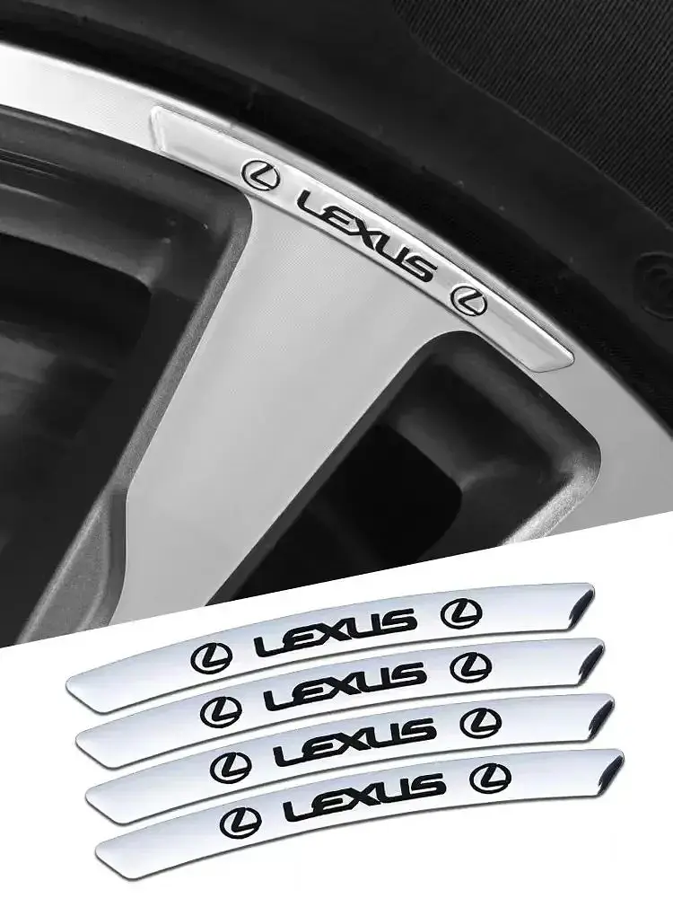Емблема обода колеса Lexus 4 шт Алюміній наклейка на диски на скотчі Сірі - фото 2