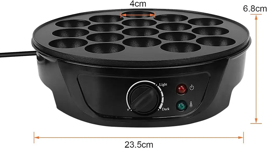 Електрична такоячниця RAF Takoyaki Maker для приготування пончиків, кейк-попсів і м'ясних кульок (18 комірок) антипригарна - фото 3