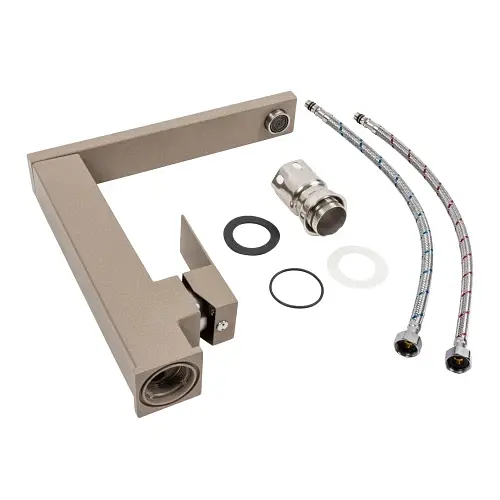 Змішувач кухонний Platinum 30 FHP (8569S) поворотний одноважільний з нержавіючої сталі титан (SP000040935) - фото 2