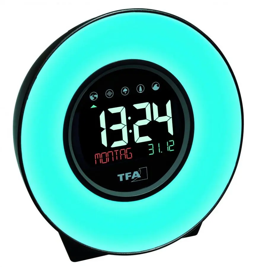 Будильник світловий зі звуками природи та різнокольоровою підсвіткою TFA Mood Light 60202302 - фото 5