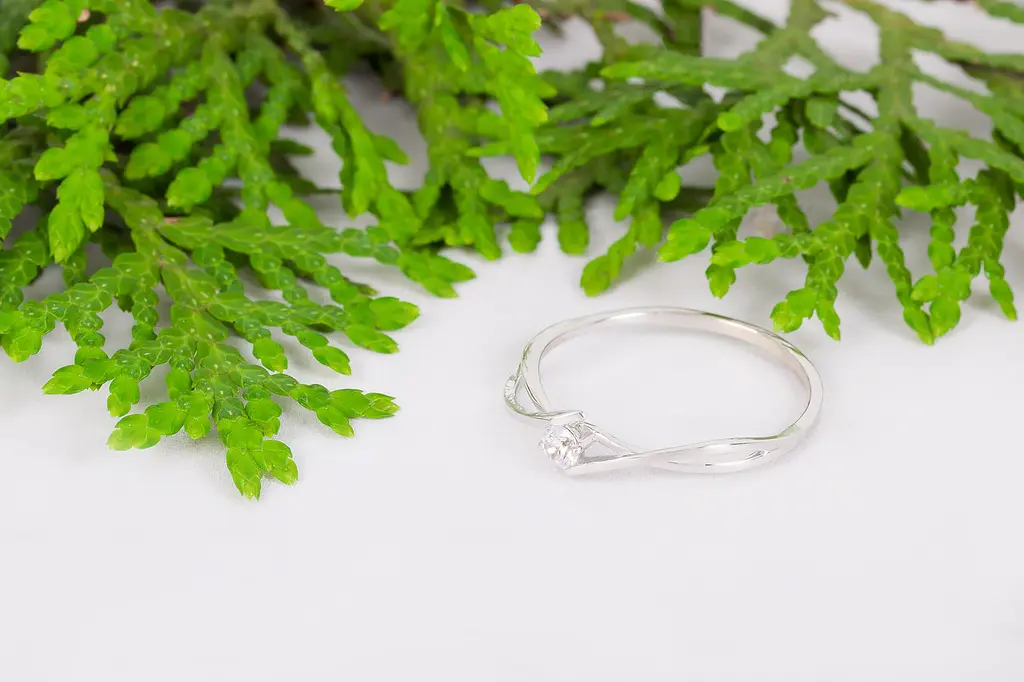 Каблучка з білого золота з діамантом K-0033 - фото 8