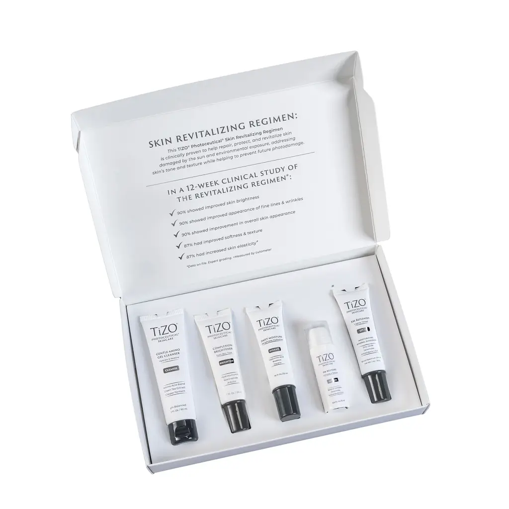Набір TiZO Skin Revitalizing Trial Size Regimen: пінка 29 мл + крем 29 мл + сироватка 15 мл + крем 22 мл + крем 29 мл - фото 2