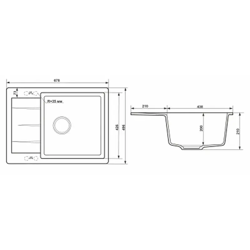 Мийка кухонна GRANADO LINARES white (gr0805) - фото 7