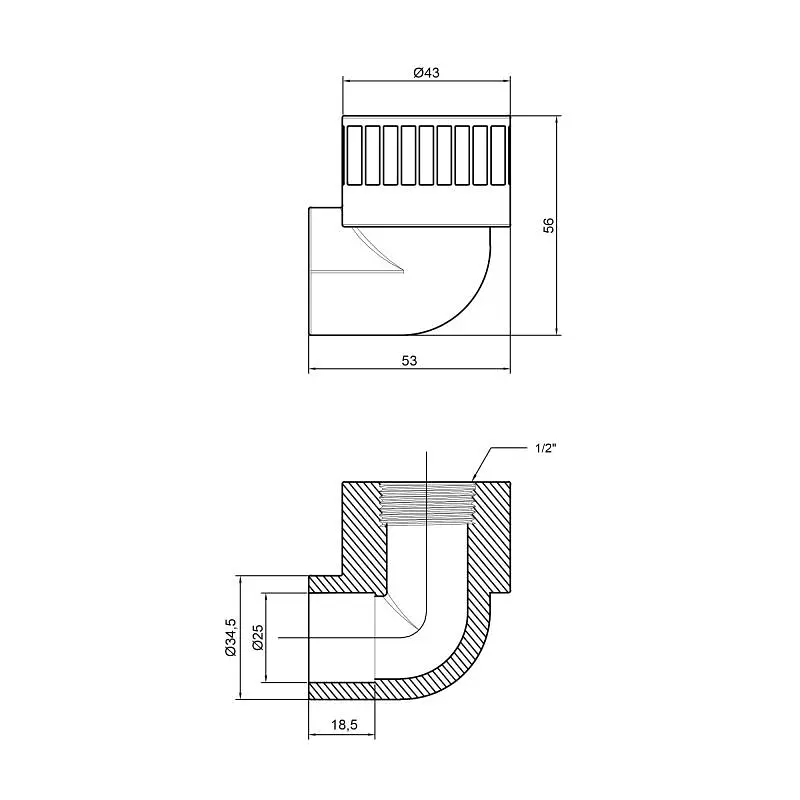 Кутник PPR Thermo Alliance 25х1/2" ВР DSE202