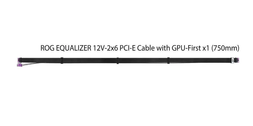 Кабель для відеокарти Asus ROG Equalizer 12V-2x6 ATX 3.1 PCIe 5.1 Black (90YE00BN-B0QA00) - фото 6