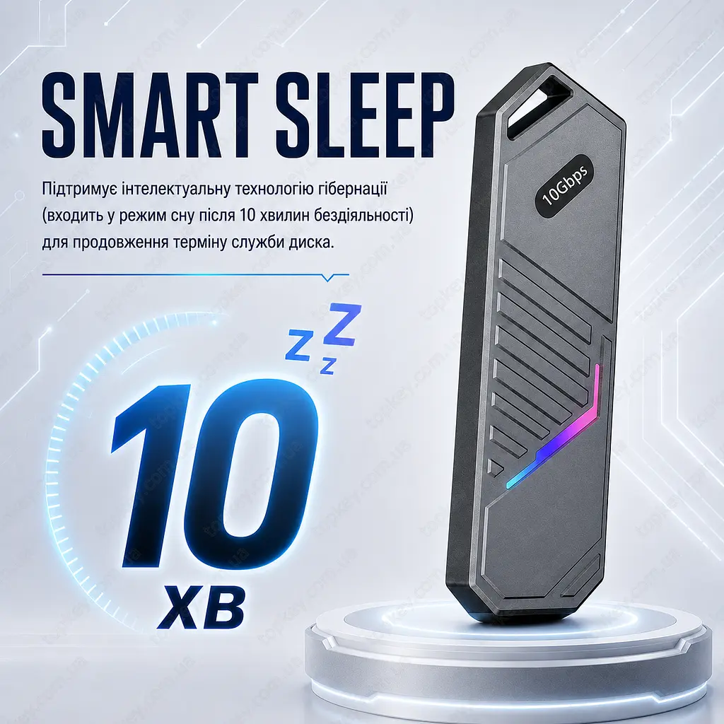 Зовнішня кишеня для SSD M.2 NVMe кишеня M.2 USB-C корпус для SSD M.2 USB 3.2 Gen2 10Gbps перехідник M.2 NVMe на USB - фото 4