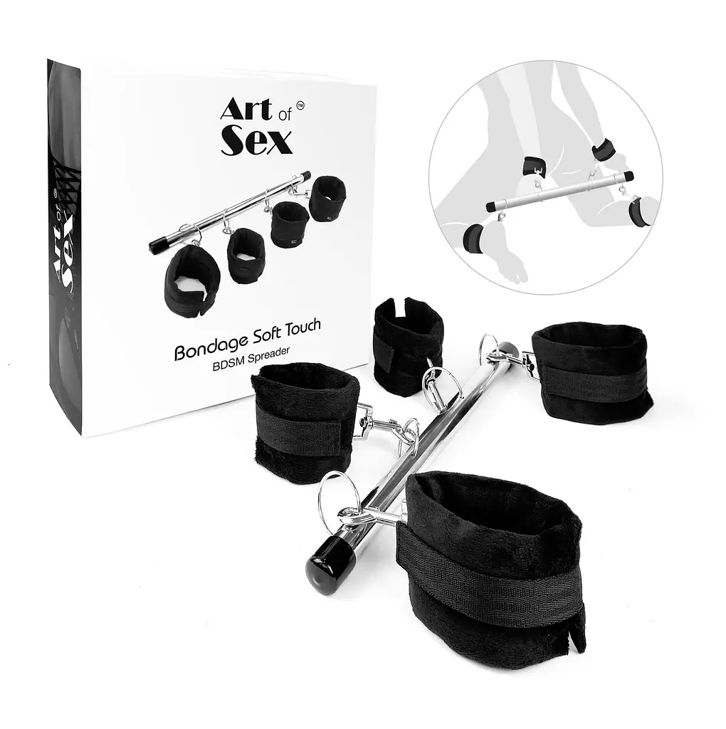 Колодка-розпірка для рук та ніг Art of Sex - Bondage Soft Touch BDSM Spreader, колір чорний Art of Sex SO7523 94917 - фото 4