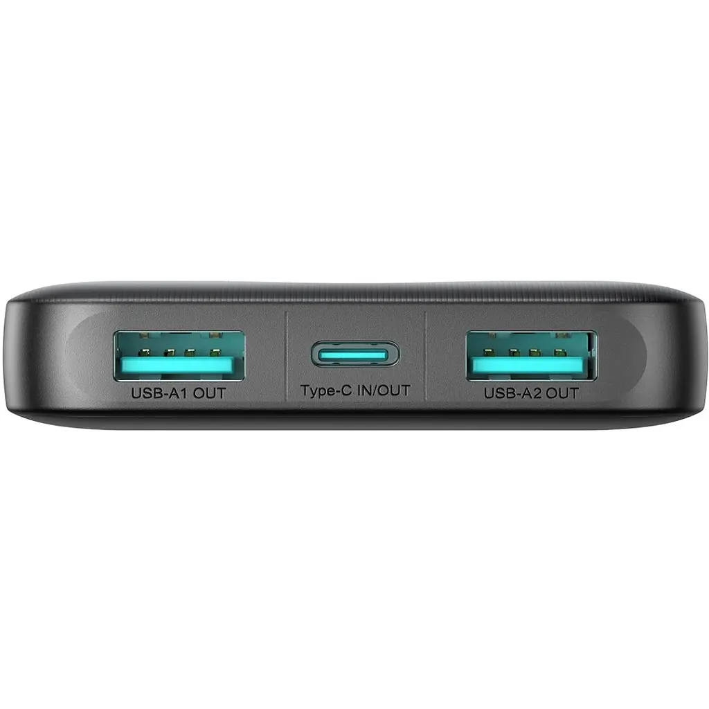 Універсальна мобільна батарея Joyroom 10000mAh 12W 2xUSB-A, USB-C In/Out, Чорний (JR-PBF12) - фото 3