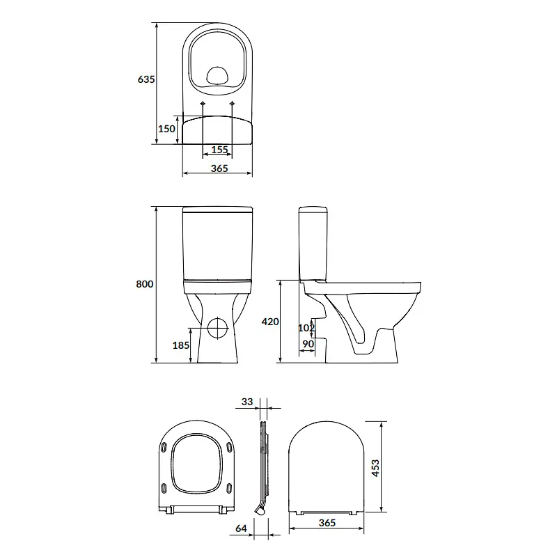 Унитаз-компакт ZIP Cersanit Zip 781 SimpleOn 011 3/5 л с сиденьем duraplast Slim Soft Close K121-012 - фото 2