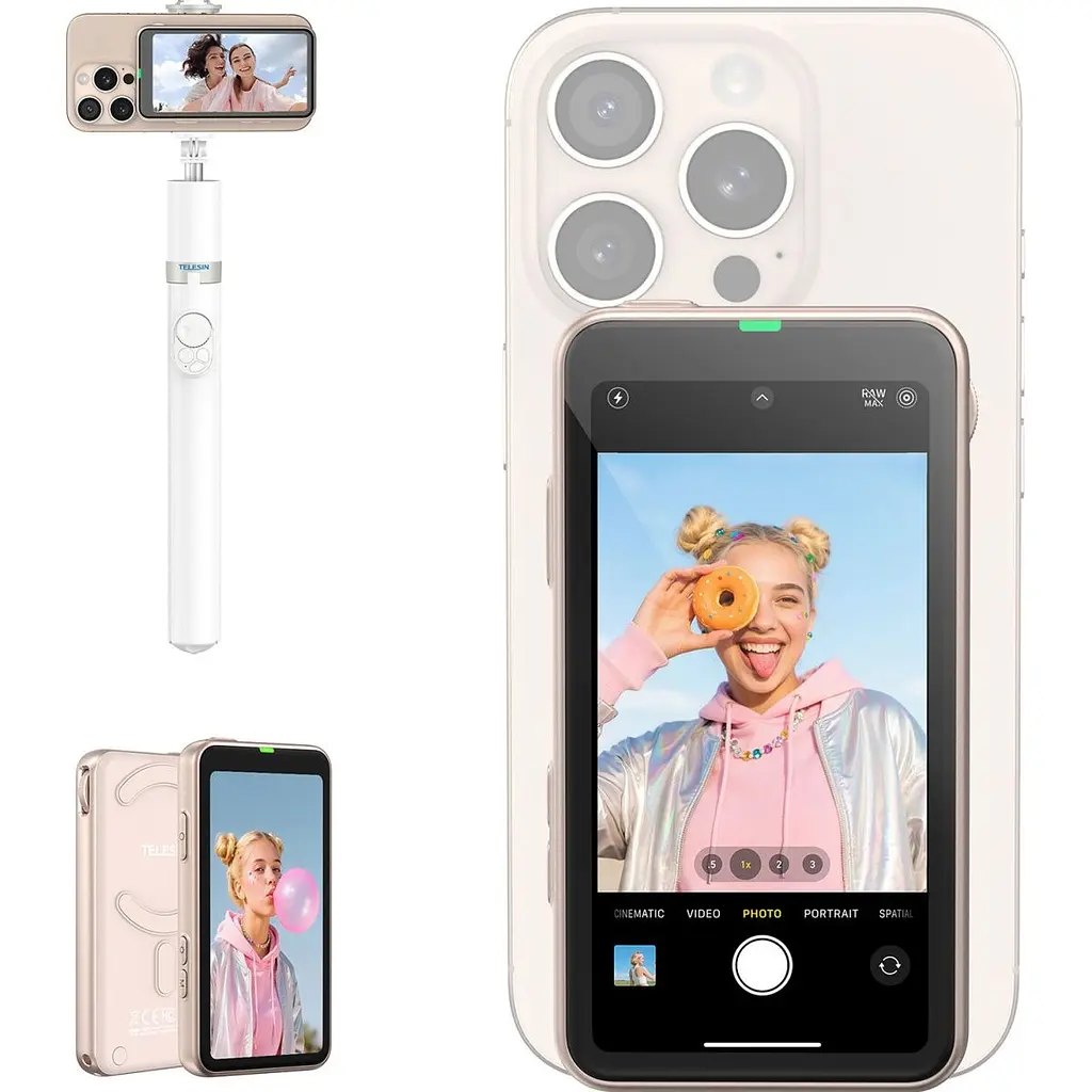 Селфі-монітор Telesin Magnetic Screen Pink (P5-RMT-07) [170356] - фото 7