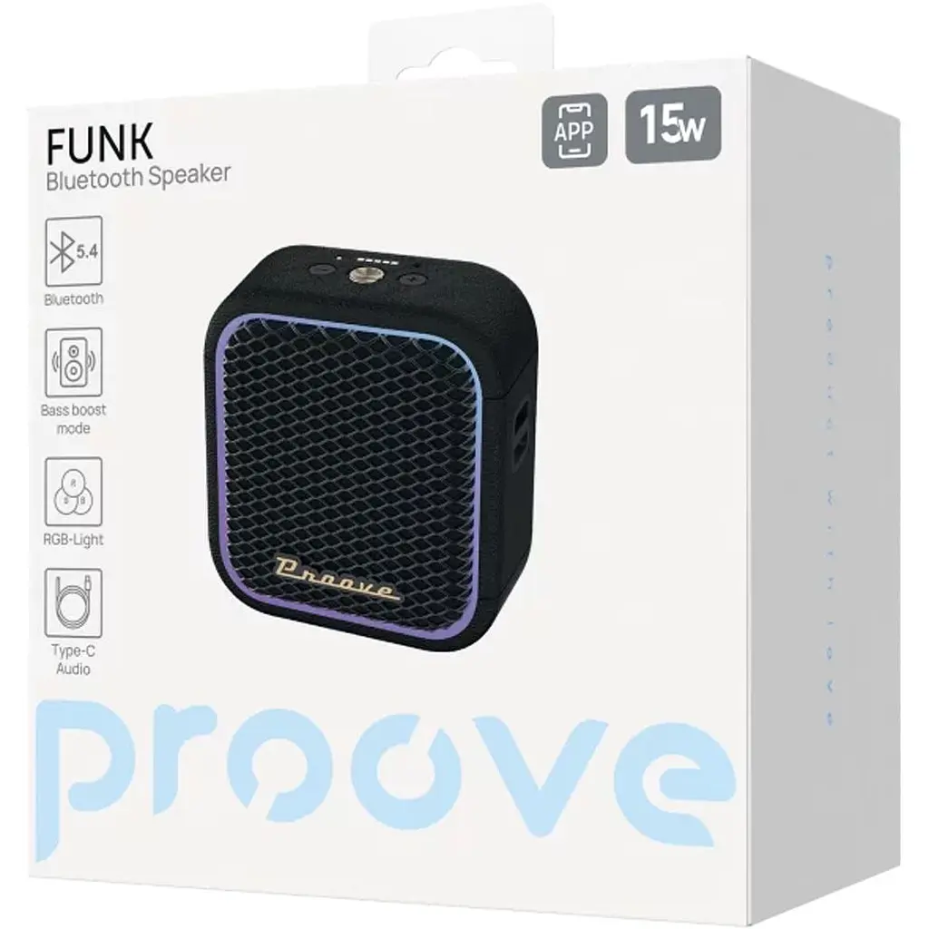 Портативна акустика Proove Funk 15W Black (PSFN1501AP01) [169742] - фото 7