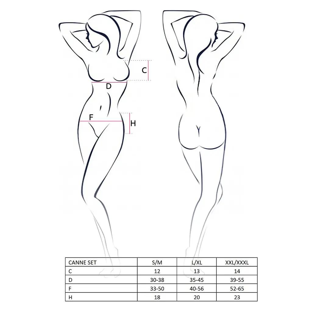 Комплект білизни Passion CANNE SET L/XL, black, ліф-бандо, пояс-спідничка, стрінги - фото 3
