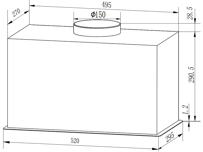 Витяжка вбудована Interline BOXGLASS BL A/60 PB/2/T Black - фото 3