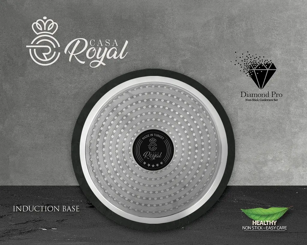 Набір посуду Casa Royal P-UKR 20100 "Greblon Diamond Pro" Black 7 предметів - фото 7