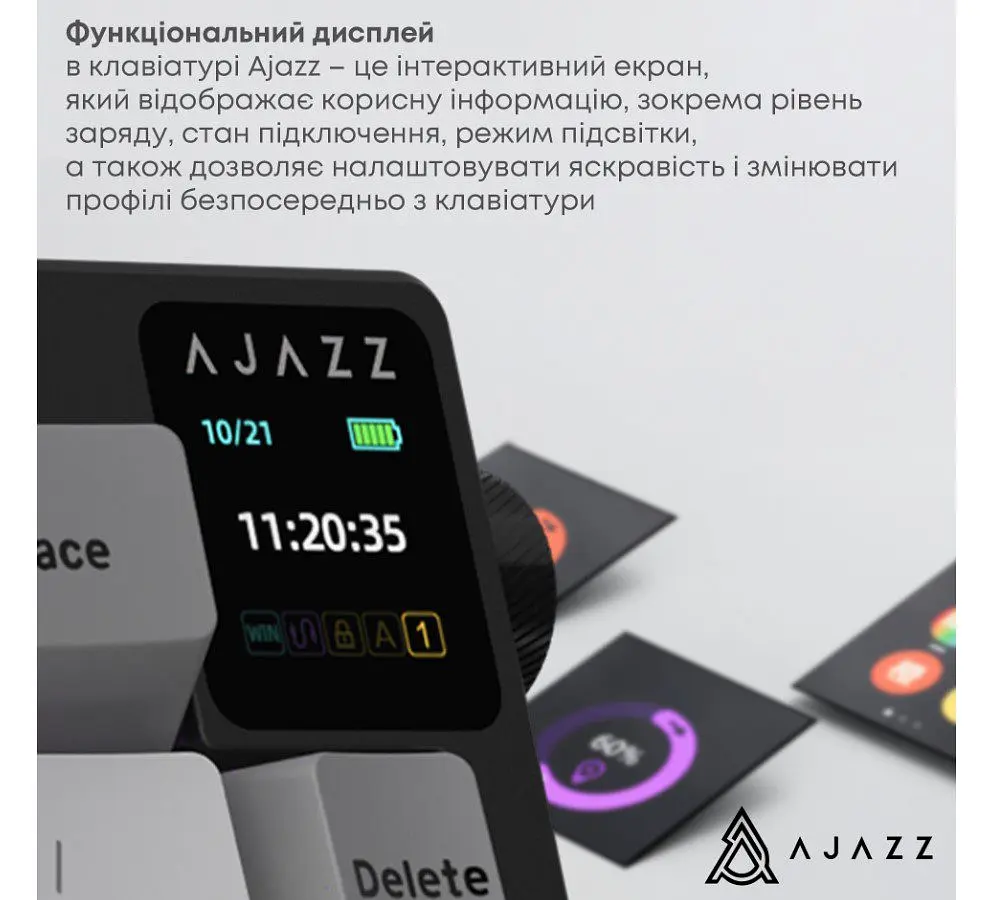 Клавіатура ігрова механічна бездротова Ajazz AK-650B Black RGB Flying Fish Switch Hot-Swap 2.4G/Bluetooth/USB - фото 8