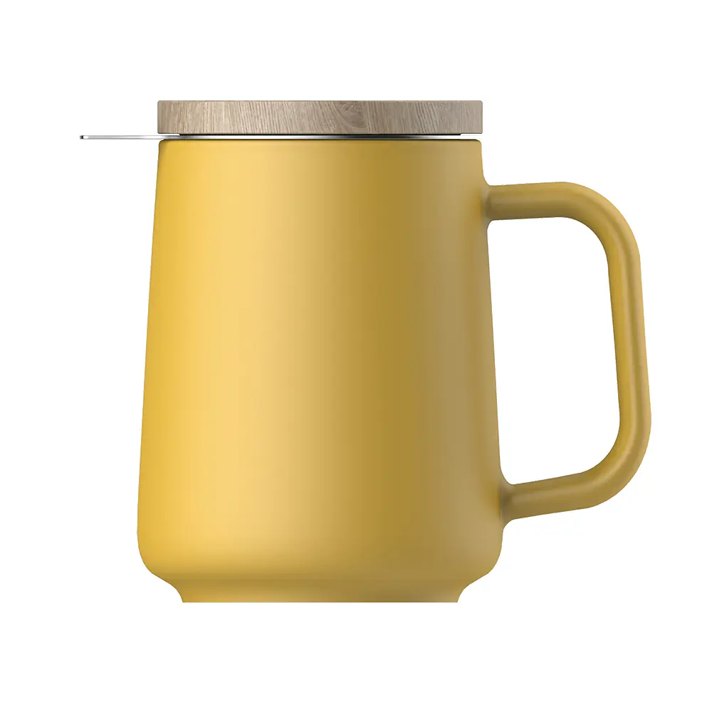 Чашка-заварник U Brewing Mug Wood, 500 мл - Жовтий - фото 9