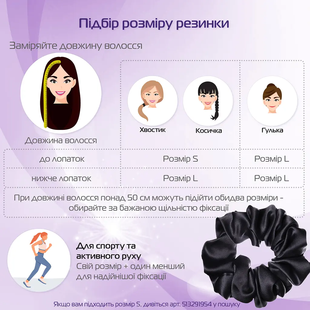 Подарочный набор Чумацький Шлях: шелковая маска модель 3.1 + шелковая резинка для волос размер L Черный (1224-02) - фото 9