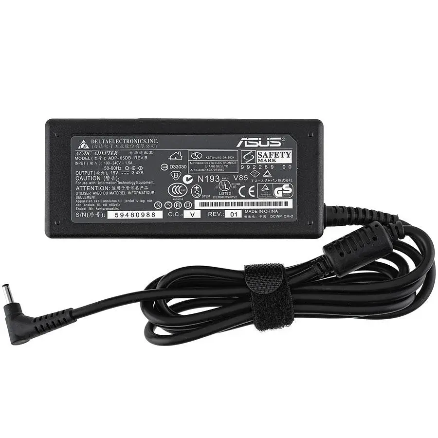 Блок живлення для ноутбука Asus 19V 3.42A 65W 3.0*1.0мм L-подібний чорний RECTANGULAR - фото 2