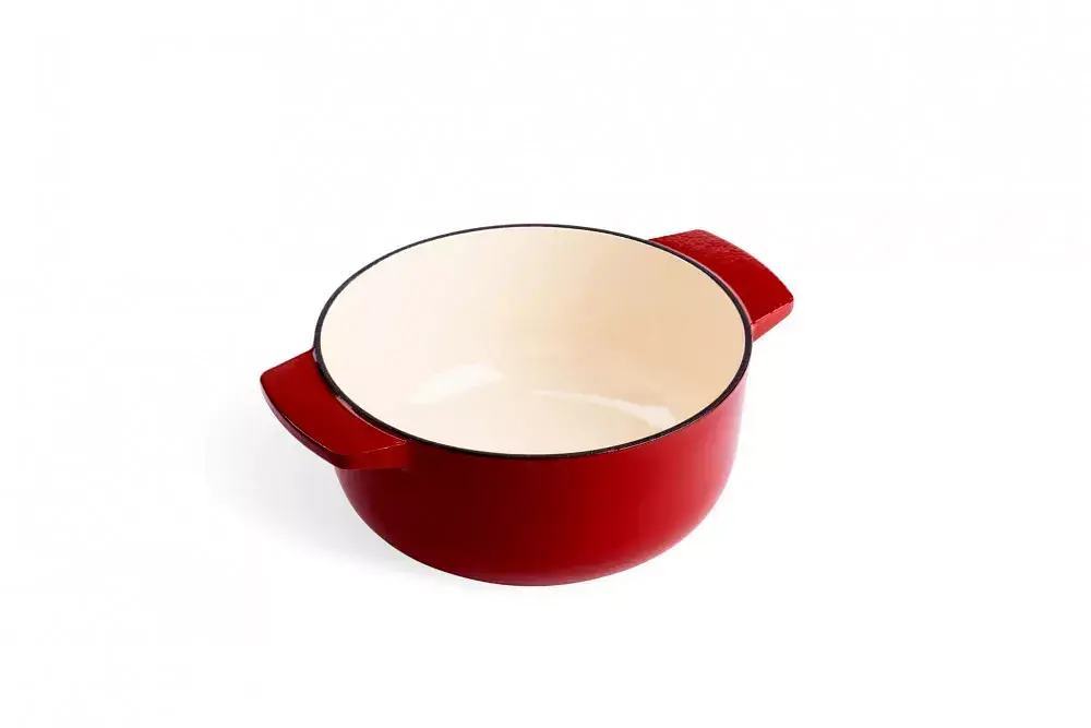 Каструля чавунна з кришкою KitchenAid 22 см 3,3 л червона (CC006057-001) - фото 3