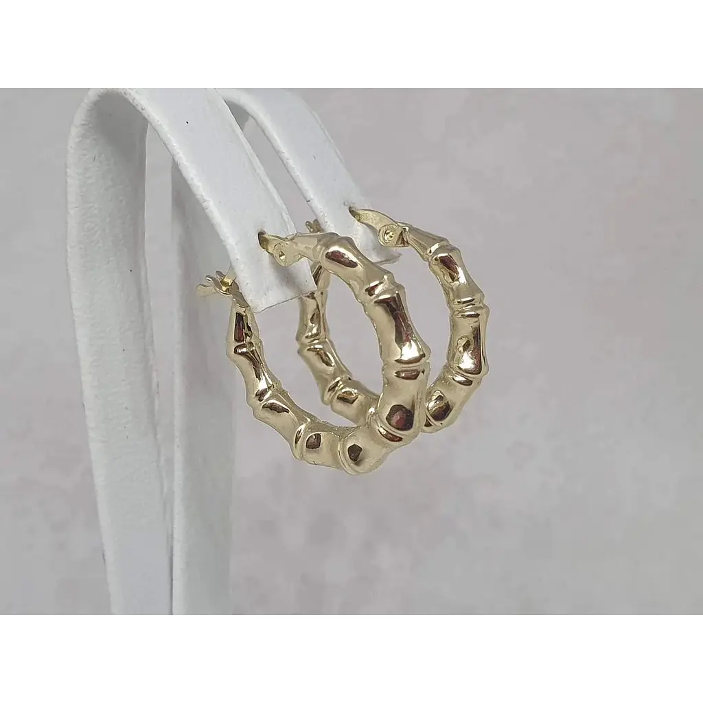 Золоті сережки-кільця Favoritum Бамбук. 2481 - фото 2