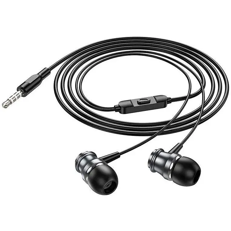 Навушники Borofone Platinum металеві універсальні earphones with microphone BM75 1.2 m Hi-Fi чорні - фото 6