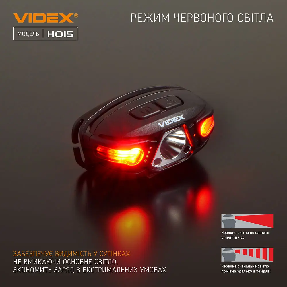 Налобний світлодіодний ліхтарик Videx VLF-H015, 330Lm 5000K (26563-000) - фото 9