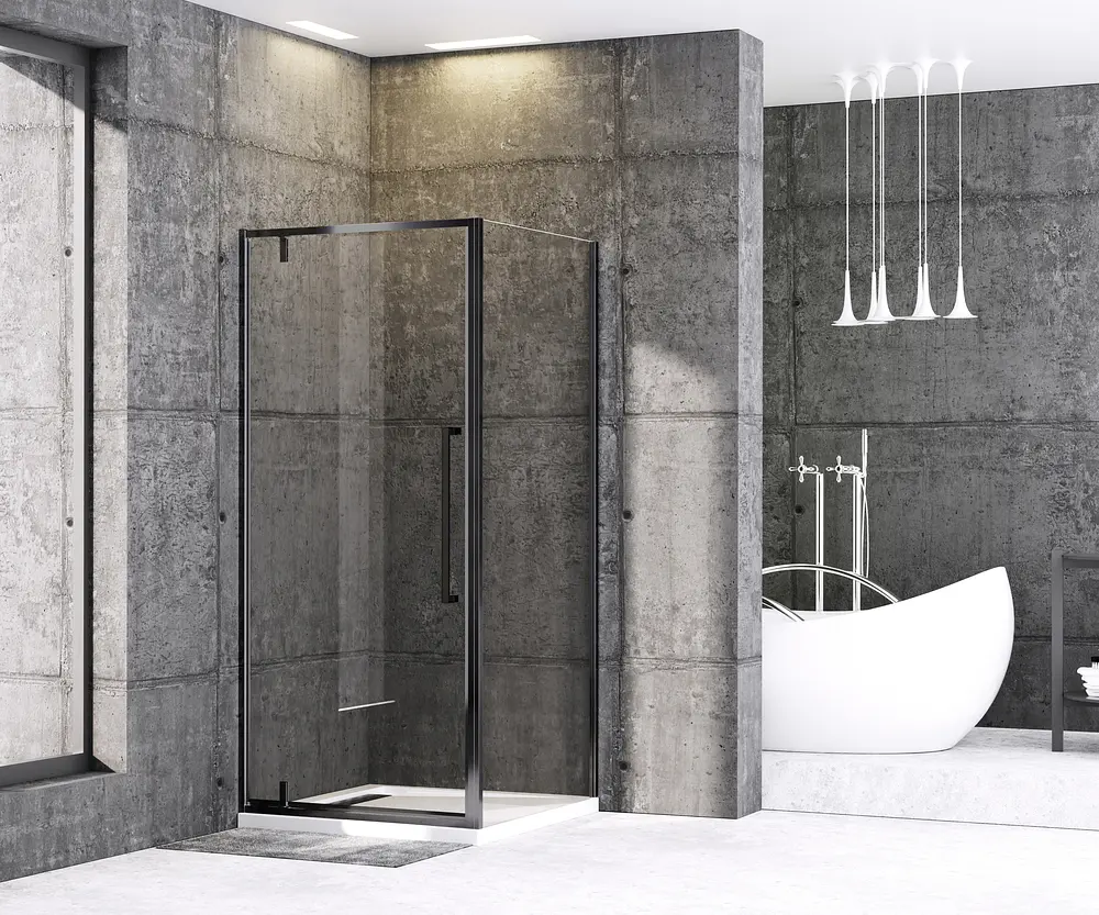Душова кабіна без піддону Mixxus Premium Bevel SC01-90x90x195-TR Black прозоре скло 6 мм MI6864, Чорний матовий, Універсальна, прозорий - фото 3