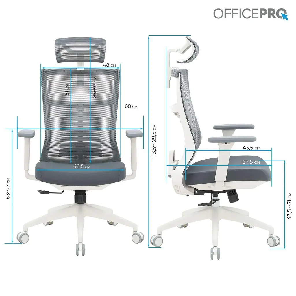 Офісне крісло OfficePro Balance OC550-W-DG-OR (OC550-W-DG-OR) - фото 12