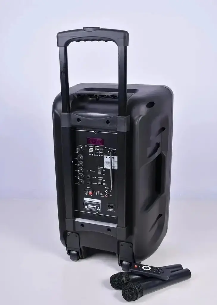 Портативная колонка ZXX-7878 Акустическая система 600Вт RGB подсветка с 2 микрофонами и пультом 1х3 " Черный - фото 3