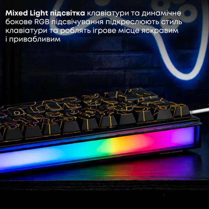 Клавіатура Ajazz NK68 Red Switch USB UA Black (NK68-R-S-B) - фото 9