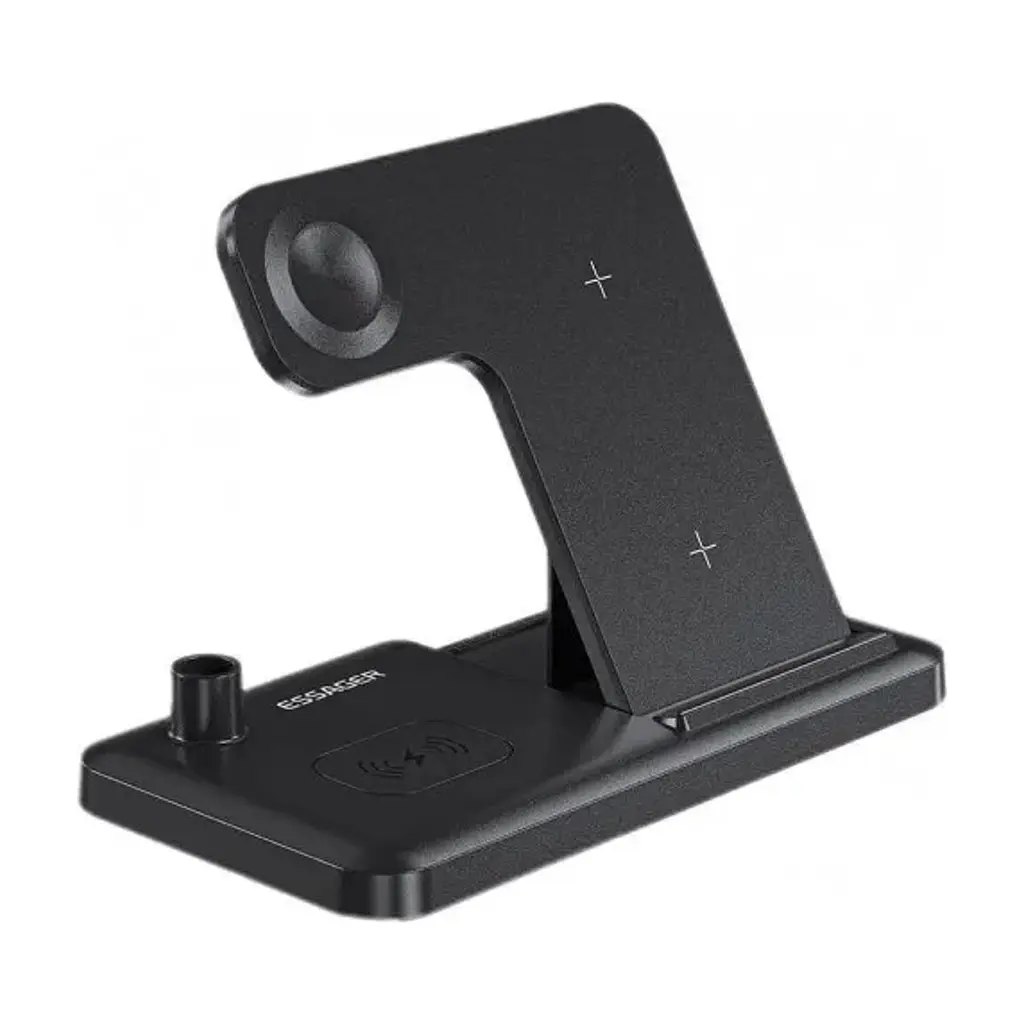 Зарядний пристрій Essager 4-in-1 wireless charger 15W foldable desktop black (EWXZM-JC01-Z) - фото 4