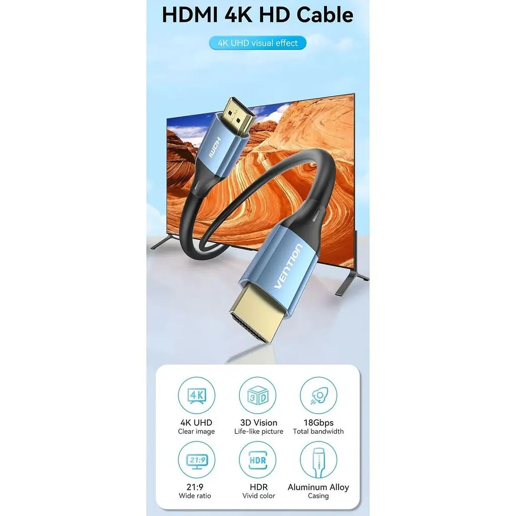 Кабель Vention HDMI-HDMI V 2.0 2 м (ALHSH) - фото 5