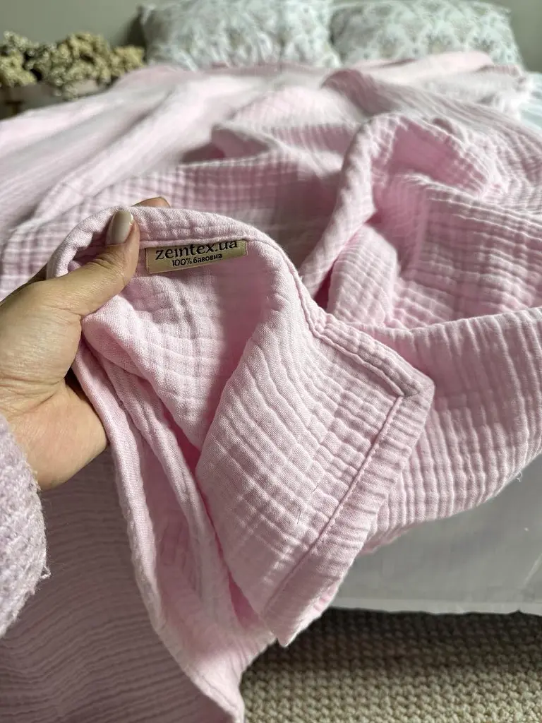 Покривало Zeintex Heaven муслінове бавовняне кольору баблгам 240х300 см - фото 6