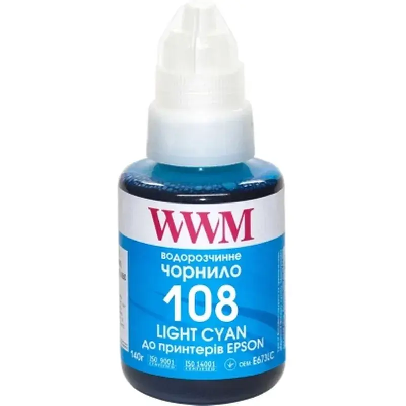 Чорнило WWM Epson L8050/L18050 140г Light Cyan KeyLock (E108LC)