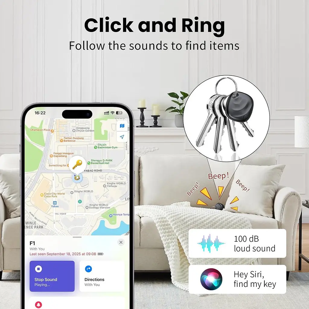Bluetooth-трекери Hoxe для Apple Find My, комплект 4 шт з батарейками - фото 7