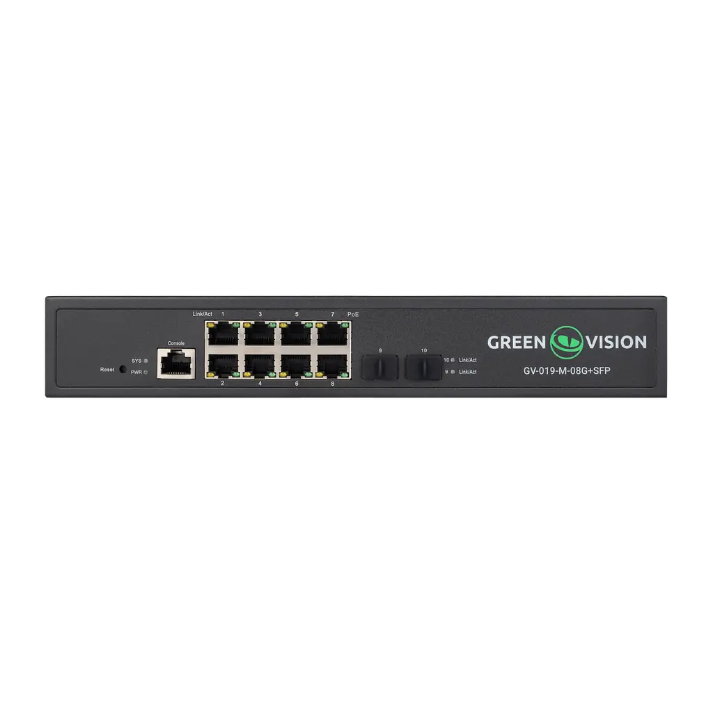 Комутатор мережевий POE GV-019-M-08G+SFP - фото 2