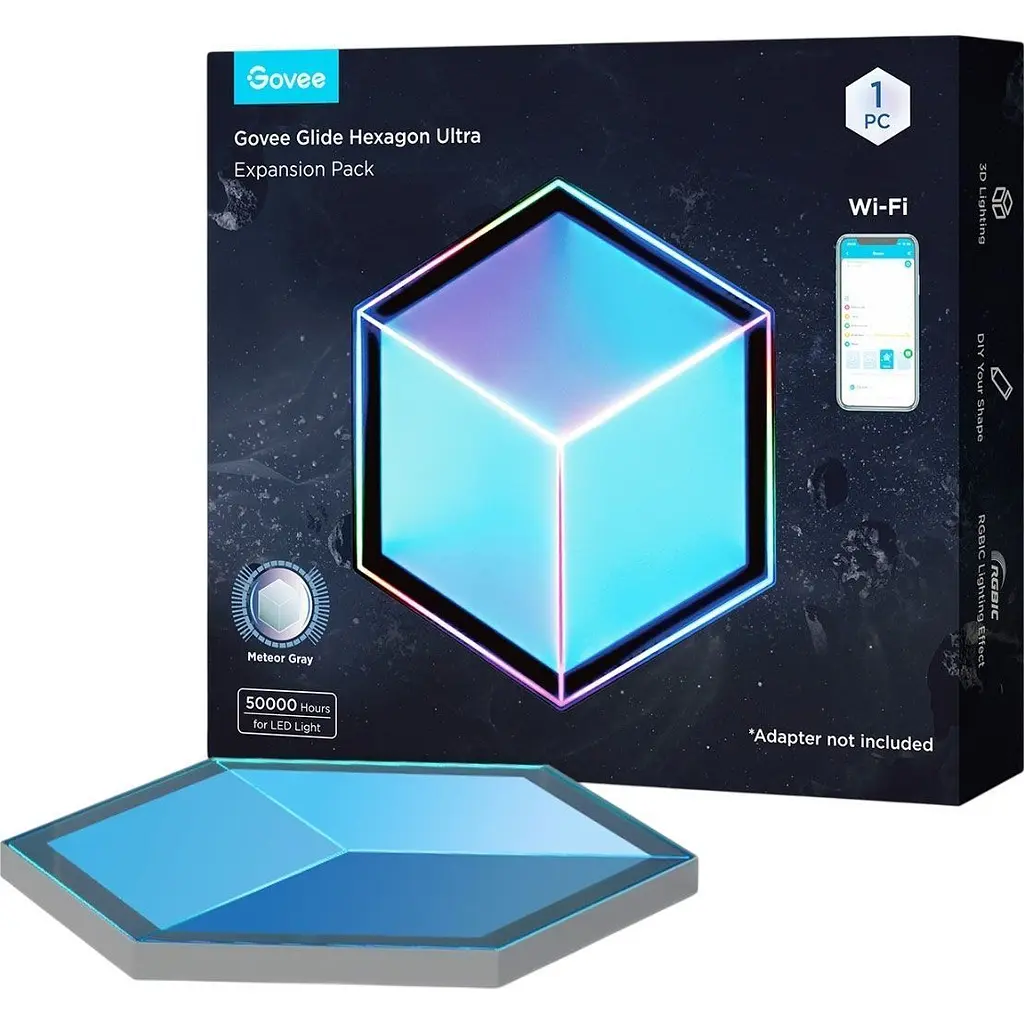 Додаткова світлодіодна панель Govee H106A Glide Hexagon Light Panels Ultra Expansion Pack 1шт (H106A007-OF-EU) [145630] - фото 2
