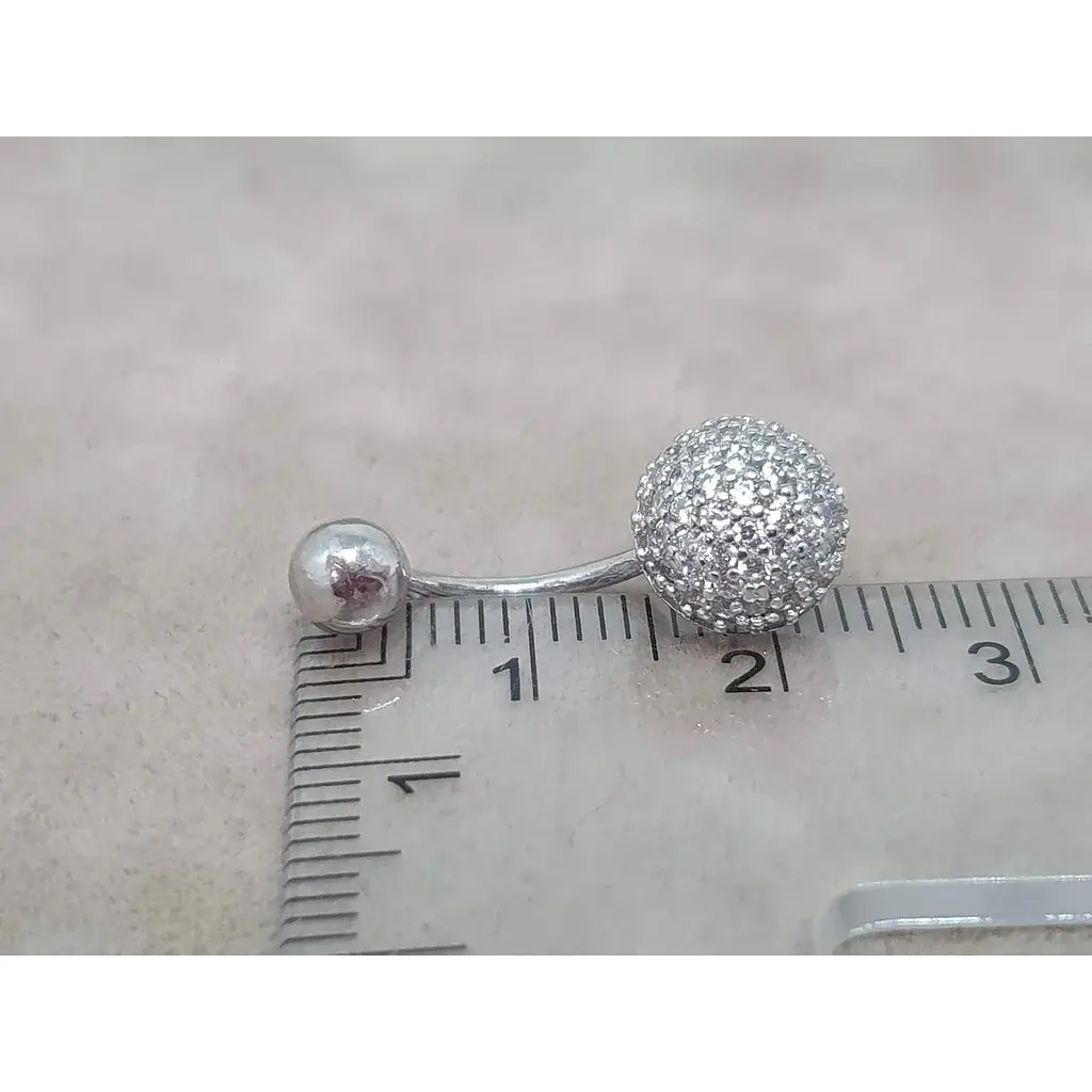 Срібна сережка для пірсингу пупка Dear. 7026.1С - фото 4