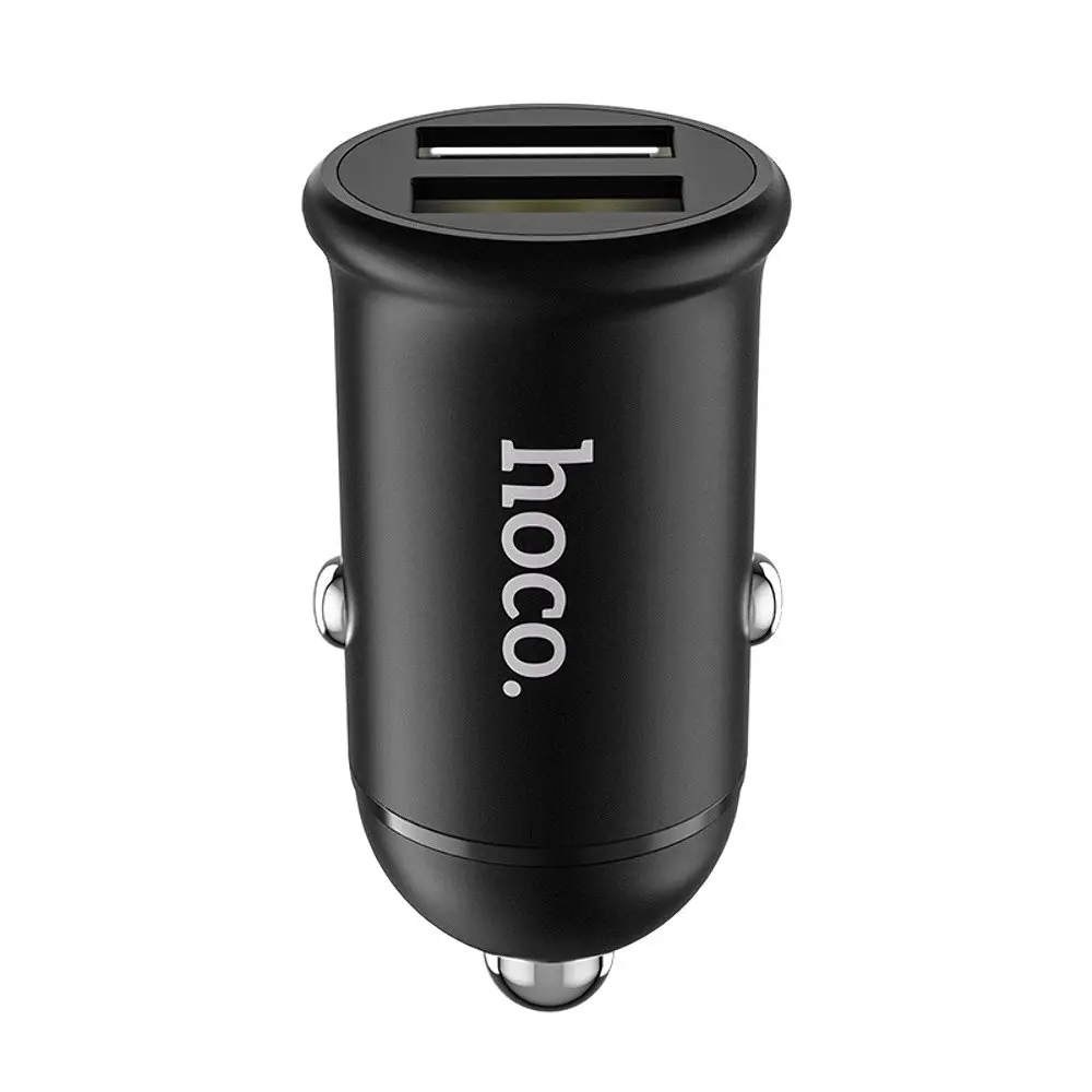Автомобільний зарядний пристрій Hoco Z30 2 USB чорний - фото 3