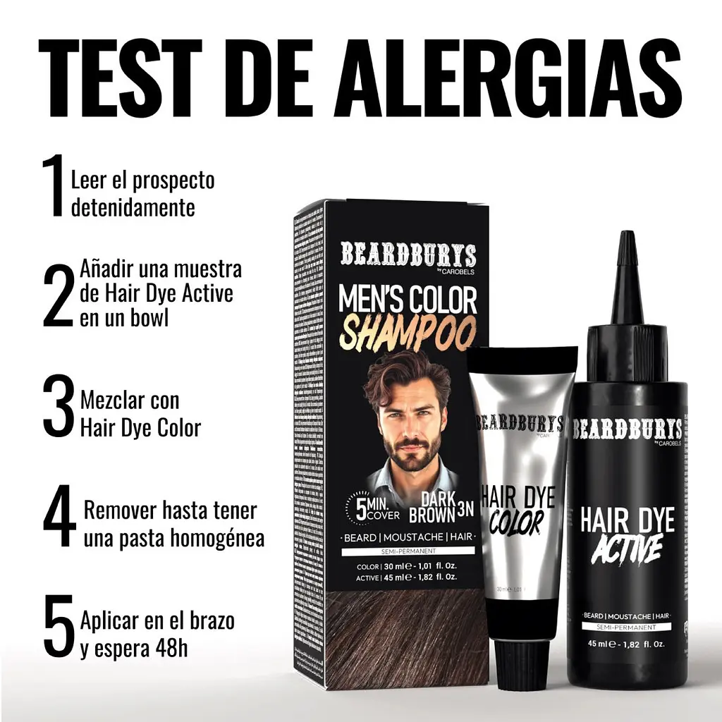 Шампунь камуфлюючий Beardburys Men's Color Shampoo Dark Brown 3N темно-коричневий - фото 4