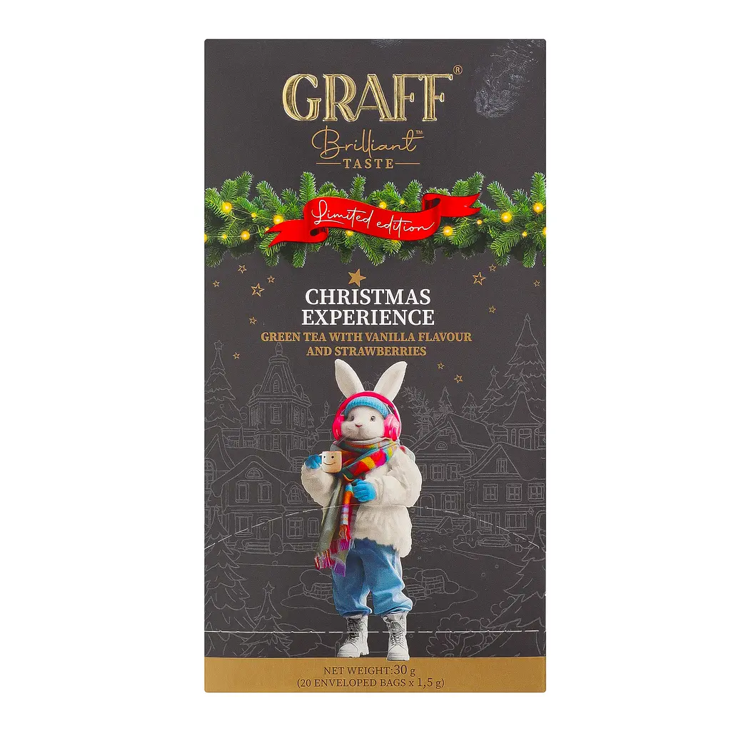 Чай зелений байховий Graff Christmas experience з полуницею та ароматом ванілі у пакетиках 30 г (20 шт. х 1.5 г) - фото 2