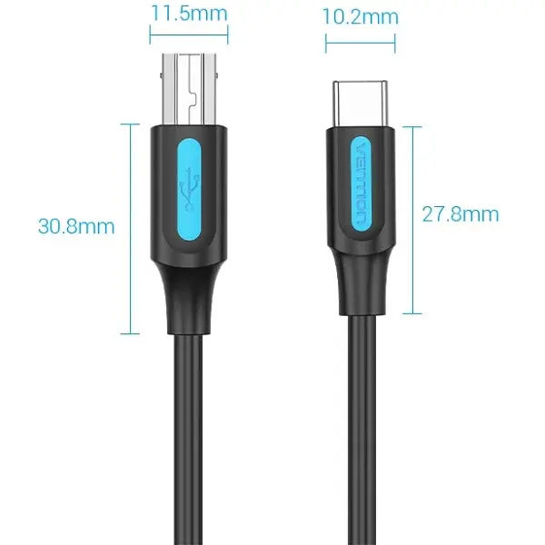 Кабель USB 2.0 Type-C M - USB BM, 2.0 м 2.4А Printer cable Vention - фото 4