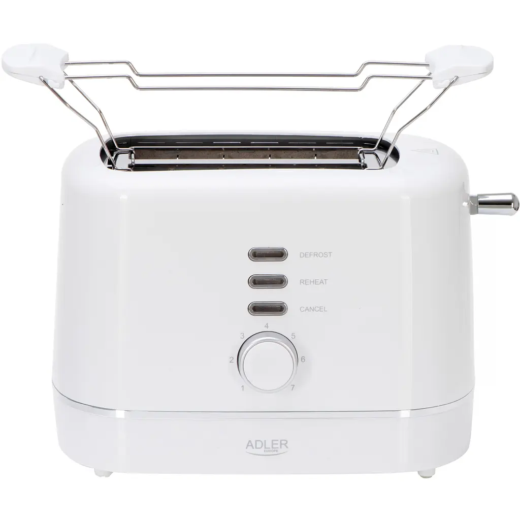 Тостер Adler AD 3224 white 850Вт/ 2 відділення/7 режимів підсмажування/розморожування/підігрів булок - фото 2