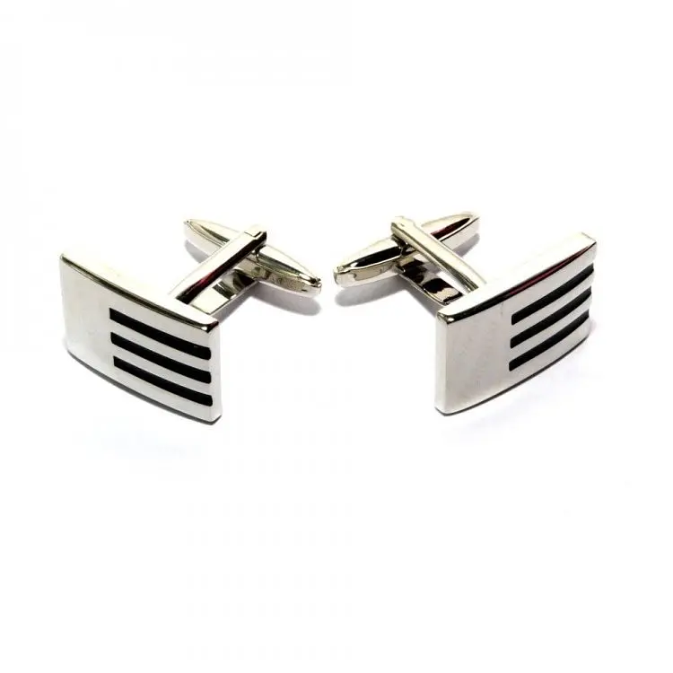 Запонки Прямокутні З Чорними Смужками Handmade acs0005910 - фото 2